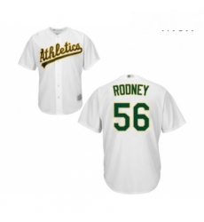 Mens Oakland Athletics 56 Fernando Rodney Replica White Home Cool Base Baseball Jersey 