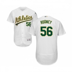 Mens Oakland Athletics 56 Fernando Rodney White Home Flex Base Authentic Collection Baseball Jersey
