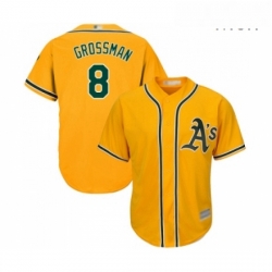 Mens Oakland Athletics 8 Robbie Grossman Replica Gold Alternate 2 Cool Base Baseball Jersey 