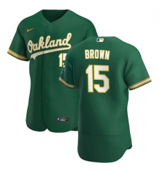 Oakland Athletics 15 Seth Brown Men Nike Kelly Green Alternate 2020 Authentic Player MLB Jersey