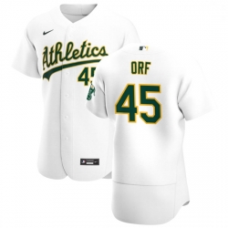 Oakland Athletics 45 Nate Orf Men Nike White Home 2020 Authentic Player MLB Jersey