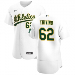 Oakland Athletics 62 Lou Trivino Men Nike White Home 2020 Authentic Player MLB Jersey