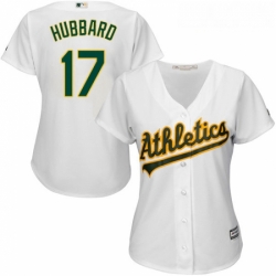 Womens Majestic Oakland Athletics 17 Glenn Hubbard Authentic White Home Cool Base MLB Jersey