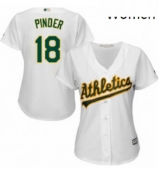 Womens Majestic Oakland Athletics 18 Chad Pinder Replica White Home Cool Base MLB Jersey 