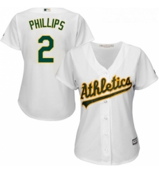 Womens Majestic Oakland Athletics 2 Tony Phillips Replica White Home Cool Base MLB Jersey