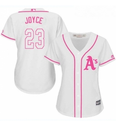 Womens Majestic Oakland Athletics 23 Matt Joyce Authentic White Fashion Cool Base MLB Jersey