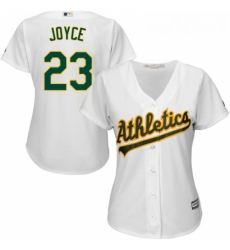Womens Majestic Oakland Athletics 23 Matt Joyce Authentic White Home Cool Base MLB Jersey