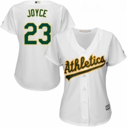 Womens Majestic Oakland Athletics 23 Matt Joyce Authentic White Home Cool Base MLB Jersey