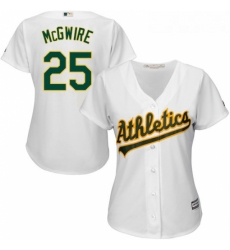 Womens Majestic Oakland Athletics 25 Mark McGwire Authentic White Home Cool Base MLB Jersey