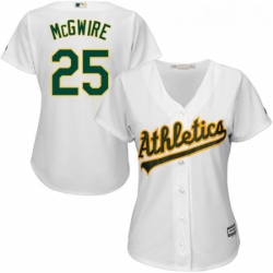 Womens Majestic Oakland Athletics 25 Mark McGwire Authentic White Home Cool Base MLB Jersey