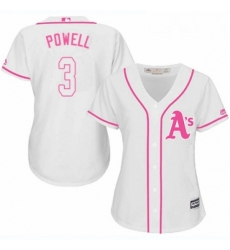 Womens Majestic Oakland Athletics 3 Boog Powell Authentic White Fashion Cool Base MLB Jersey 