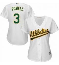 Womens Majestic Oakland Athletics 3 Boog Powell Authentic White Home Cool Base MLB Jersey 