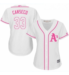 Womens Majestic Oakland Athletics 33 Jose Canseco Replica White Fashion Cool Base MLB Jersey