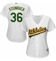 Womens Majestic Oakland Athletics 36 Terry Steinbach Authentic White Home Cool Base MLB Jersey