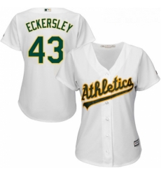 Womens Majestic Oakland Athletics 43 Dennis Eckersley Authentic White Home Cool Base MLB Jersey