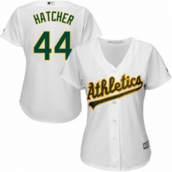 Womens Majestic Oakland Athletics 44 Chris Hatcher Authentic White Home Cool Base MLB Jersey 