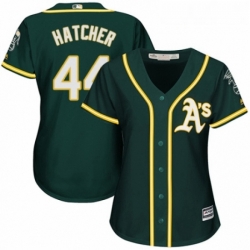 Womens Majestic Oakland Athletics 44 Chris Hatcher Replica Green Alternate 1 Cool Base MLB Jersey 