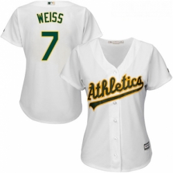 Womens Majestic Oakland Athletics 7 Walt Weiss Authentic White Home Cool Base MLB Jersey