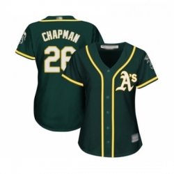 Womens Oakland Athletics 26 Matt Chapman Replica Green Alternate 1 Cool Base Baseball Jersey 