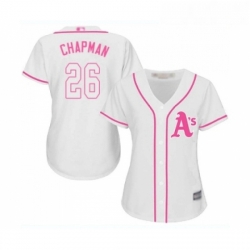 Womens Oakland Athletics 26 Matt Chapman Replica White Fashion Cool Base Baseball Jersey 