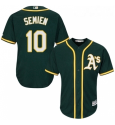 Youth Majestic Oakland Athletics 10 Marcus Semien Authentic Green Alternate 1 Cool Base MLB Jersey