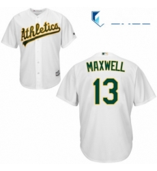 Youth Majestic Oakland Athletics 13 Bruce Maxwell Authentic White Home Cool Base MLB Jersey 