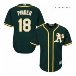 Youth Majestic Oakland Athletics 18 Chad Pinder Authentic Green Alternate 1 Cool Base MLB Jersey 