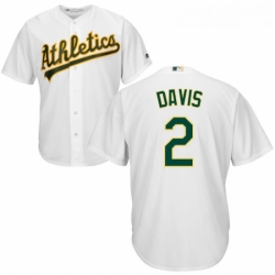 Youth Majestic Oakland Athletics 2 Khris Davis Authentic White Home Cool Base MLB Jersey 