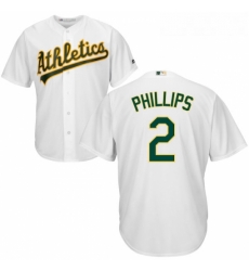 Youth Majestic Oakland Athletics 2 Tony Phillips Replica White Home Cool Base MLB Jersey
