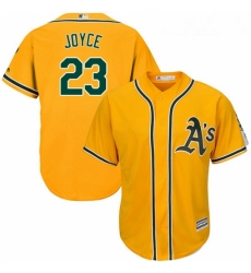 Youth Majestic Oakland Athletics 23 Matt Joyce Authentic Gold Alternate 2 Cool Base MLB Jersey