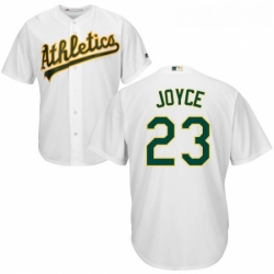 Youth Majestic Oakland Athletics 23 Matt Joyce Authentic White Home Cool Base MLB Jersey