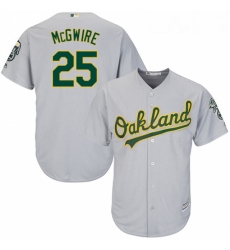 Youth Majestic Oakland Athletics 25 Mark McGwire Authentic Grey Road Cool Base MLB Jersey