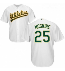 Youth Majestic Oakland Athletics 25 Mark McGwire Authentic White Home Cool Base MLB Jersey