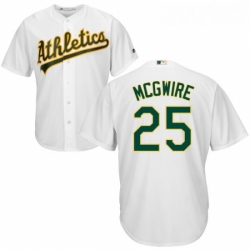 Youth Majestic Oakland Athletics 25 Mark McGwire Authentic White Home Cool Base MLB Jersey