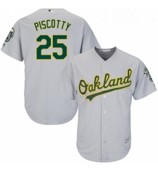 Youth Majestic Oakland Athletics 25 Stephen Piscotty Replica Grey Road Cool Base MLB Jersey 