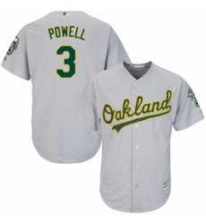 Youth Majestic Oakland Athletics 3 Boog Powell Authentic Grey Road Cool Base MLB Jersey 