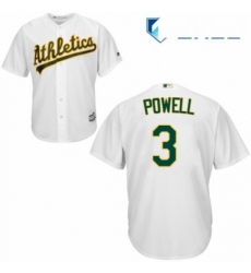 Youth Majestic Oakland Athletics 3 Boog Powell Authentic White Home Cool Base MLB Jersey 