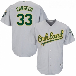 Youth Majestic Oakland Athletics 33 Jose Canseco Authentic Grey Road Cool Base MLB Jersey