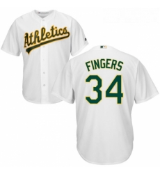 Youth Majestic Oakland Athletics 34 Rollie Fingers Replica White Home Cool Base MLB Jersey