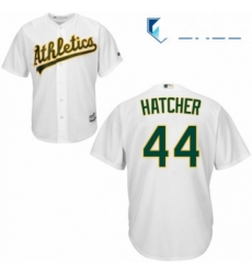 Youth Majestic Oakland Athletics 44 Chris Hatcher Authentic White Home Cool Base MLB Jersey 