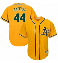 Youth Majestic Oakland Athletics 44 Chris Hatcher Replica Gold Alternate 2 Cool Base MLB Jersey 