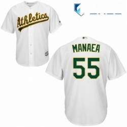 Youth Majestic Oakland Athletics 55 Sean Manaea Authentic White Home Cool Base MLB Jersey 