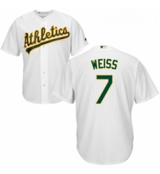Youth Majestic Oakland Athletics 7 Walt Weiss Replica White Home Cool Base MLB Jersey