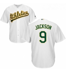 Youth Majestic Oakland Athletics 9 Reggie Jackson Authentic White Home Cool Base MLB Jersey