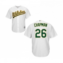 Youth Oakland Athletics 26 Matt Chapman Replica White Home Cool Base Baseball Jersey 