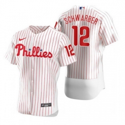 Men Philadelphia Phillies 12 Kyle Schwarber 2021 White Flex Base Stitched Baseball jersey