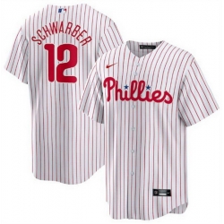 Men Philadelphia Phillies 12 Kyle Schwarber White Cool Base Stitched jersey