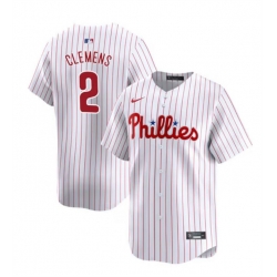 Men Philadelphia Phillies 2 Kody Clemens White Home Limited Stitched Jersey