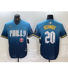 Men Philadelphia Phillies 20 Mike Schmidt Blue 2024 City Connect Limited Stitched Jersey 3