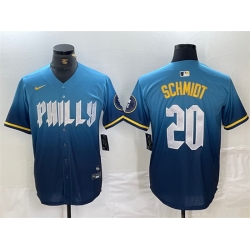 Men Philadelphia Phillies 20 Mike Schmidt Blue 2024 City Connect Limited Stitched Jersey